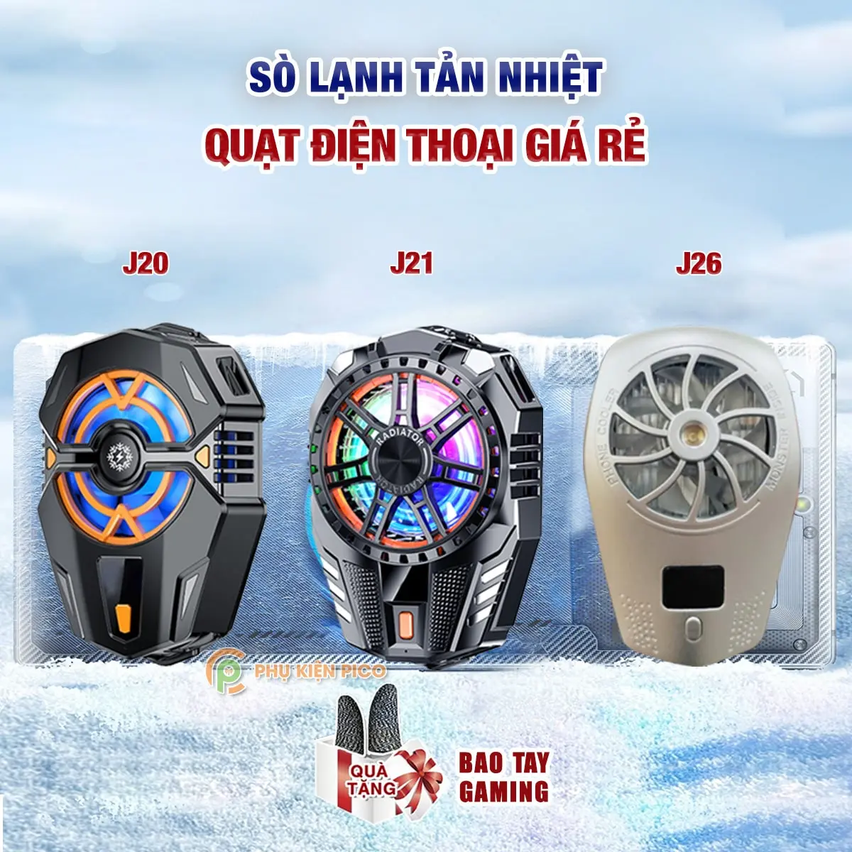 Quạt tản nhiệt điện thoại sò lạnh J20 / J21 / J26 / J86 Pro siêu rẻ 3 chế độ làm lạnh - Phụ kiện Mobile sò lạnh