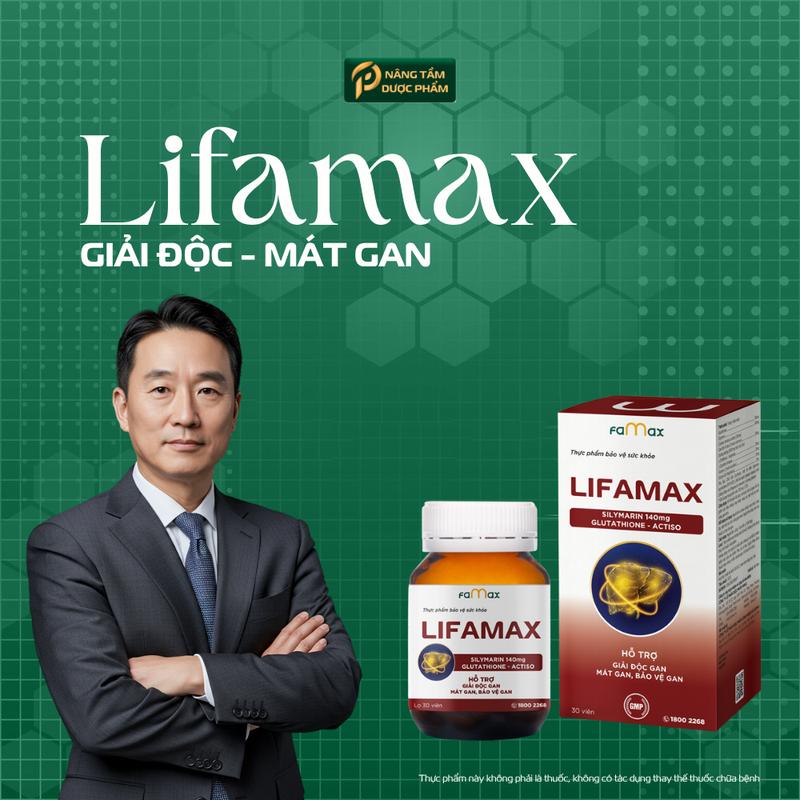 Hộp 30 Viên TPBVSK Giải Độc Gan Lifamax FAMAX - Hỗ Trợ Mát Gan, Bảo Vệ Gan, Giảm Mụn Nhọt, Vàng Da, Mệt Mỏi