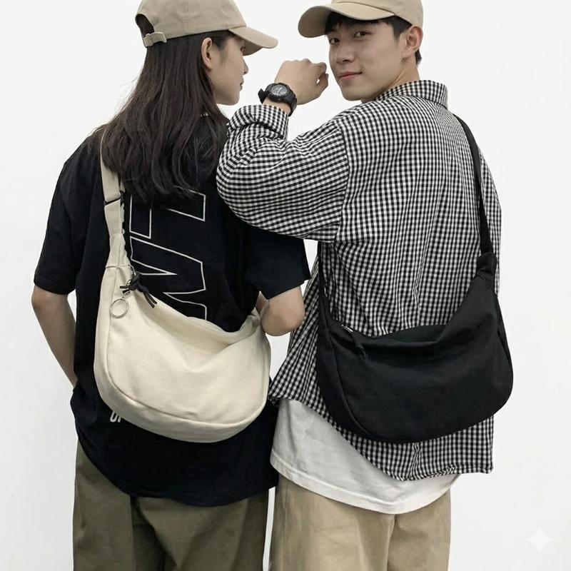 TÚI TOTE ĐEO CHÉO BÁN NGUYỆT PHONG CÁCH ULZZANG THÍCH HỢP NAM NỮ ĐI HỌC ĐI LÀM ĐI CHƠI TLBAG-01 tui deo cheo di lam