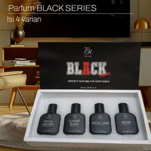 parfum cowok paket black series isi 4 varian 35 ml aroma segar istimewa parfum Mewah pria tahan lama Cowok Wangi Perfume