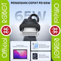 Gambar Robot RGXCC100 Kabel Data Cable Charger USB Type C to Type C Fast Charging 3A 65W - Hitam dari Liem Group Kota Administrasi Jakarta Barat 4 Tokopedia