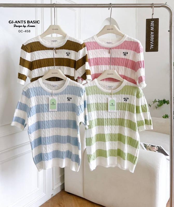 Baju Rajut Korea Style Wanita Lengan Pendek Giant Basic GI458 Knit Top Bkk Import Bangkok 1