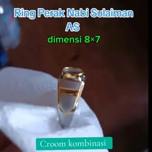 cincin perak pria Croom kombinasi silver gold rings akik