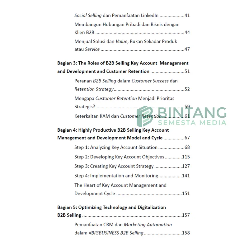 Bintang Semesta Media - #BIGBUSINESS Highly Productive B2B Selling Strategy: Key Account Management and Development