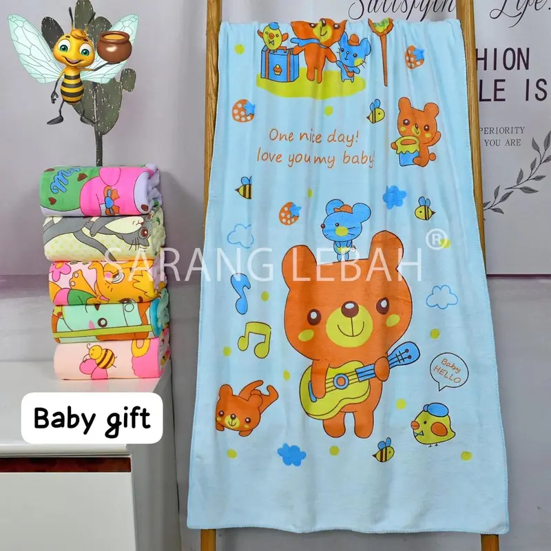 Handuk Bayi Premium / Mandi Lembut Microfiber 50 CM x 100 CM / Handuk Anak / Handuk Baby Motif Color Tebal dan Lembut / Daya Serap Tinggi Murah / Perlengkapan Bayi / Handuk Sarang Lebah 0