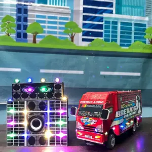 Miniatur truk sound horeg brewog audio mainan anak viral free memory card Toy Lampu