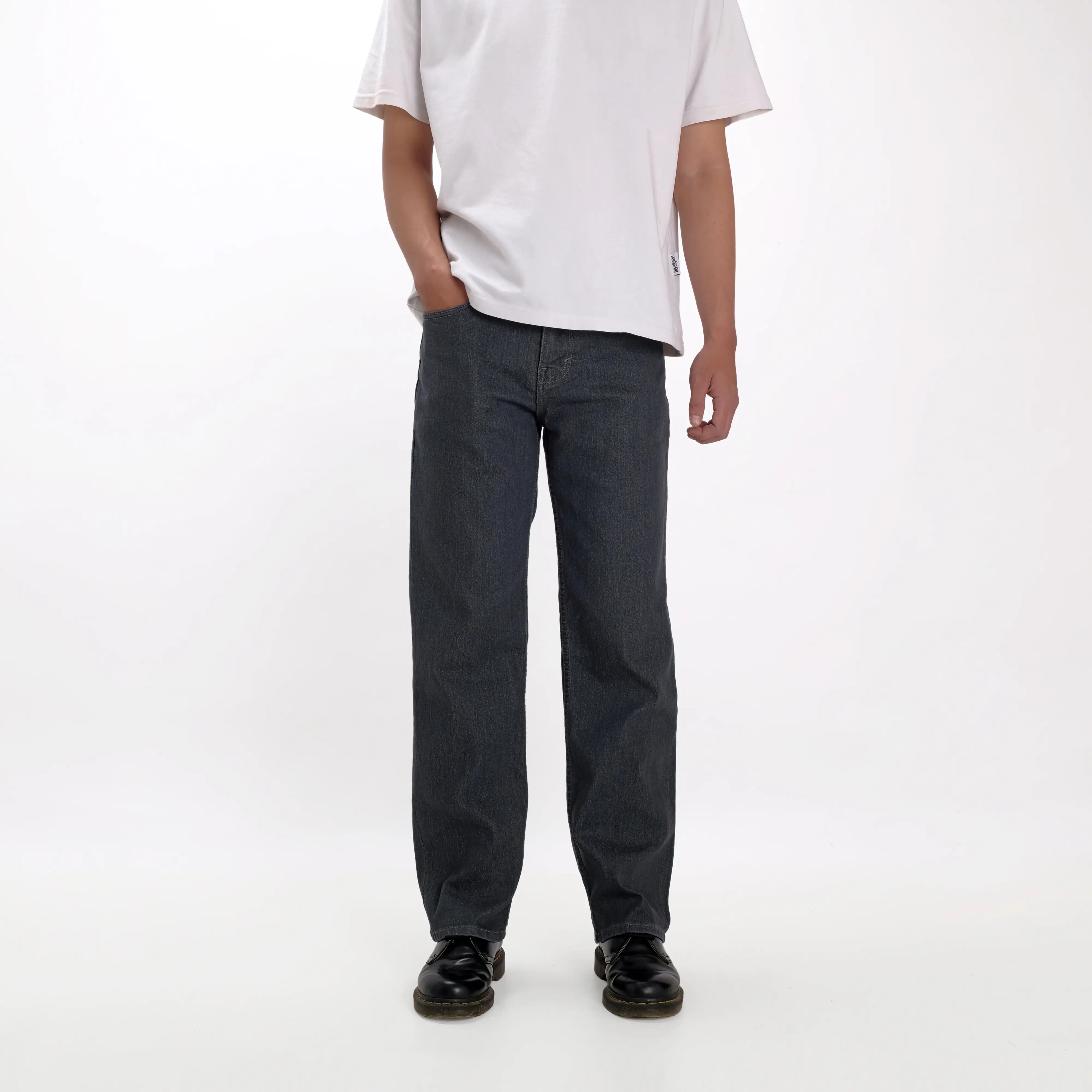 Rockmaker Celana Denim Regular Loose Chroma Grey Jeans Nyaman Pria Panjang