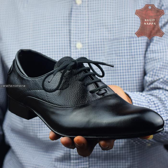 Gambar WETAN Nusantara 4 Sepatu Pantofel Pria Formal Oxford Shoes Hitam untuk Kerja Pesta Bahan Kulit Ukuran Besar 38 48 dari Wetan Store Kab. Bandung Tokopedia