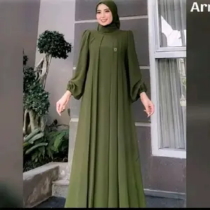 PUFFY GAMIS Crinkle air flow jumbo ld 120 130 140 150 resleting belakang terbaru
