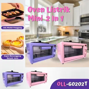 【COD】Oven Listrik Mini 2 In 1 Pemanas Atas Bawah OLL-60202T Kitechenwere Pastel Hitam