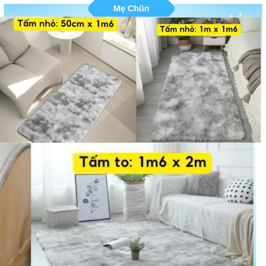 Thảm lông trải sàn Mẹ Chũn Shop siêu mềm mịn , decor siêu xinh đủ các size