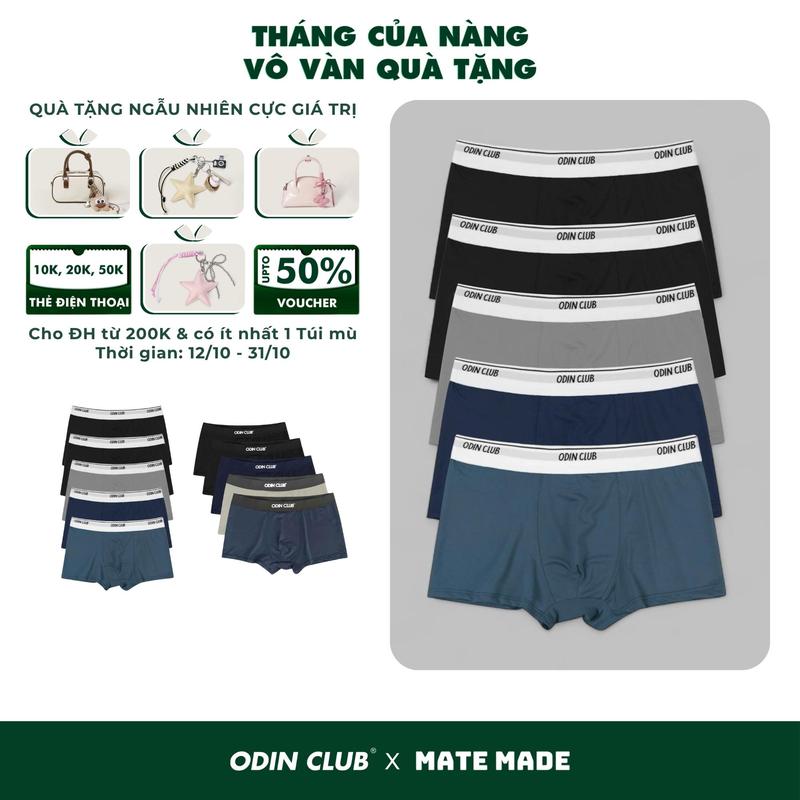 COMBO Quần lót nam Boxer Trunk ODIN CLUB, Quần lót chất liệu vải thun lạnh co dãn 4 chiều (CHE TÊN SẢN PHẨM)