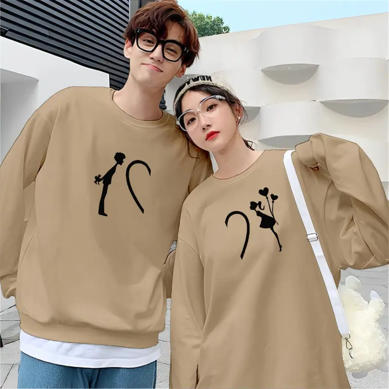 Kaos Couple Pasangan Love Orang/Kaos Pria Wanita Lengan Panjang Bahan Baby Terry Premium/Kaos Kapelan 5