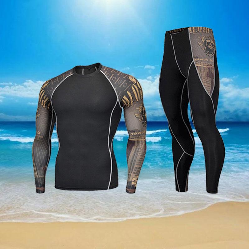 Long Sleeve Swimsuit Men's Suit Sports Quick-Drying Swimming Equipment Beach Vacation Sun Protection Swimming Hot Spring Top Men 7