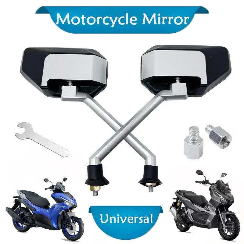 Gương Gấp Gọn, Xoay 360 Độ, Giá Gắn Động Cơ, Gương Chiếu Hậu Xe Máy 0