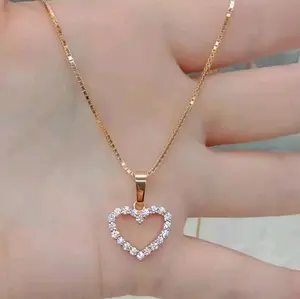 Perhiasan Fashion Wanita Kalung Titanium Motif Love dan Oval Kekinian Terbaru Anti Luntur Elegan