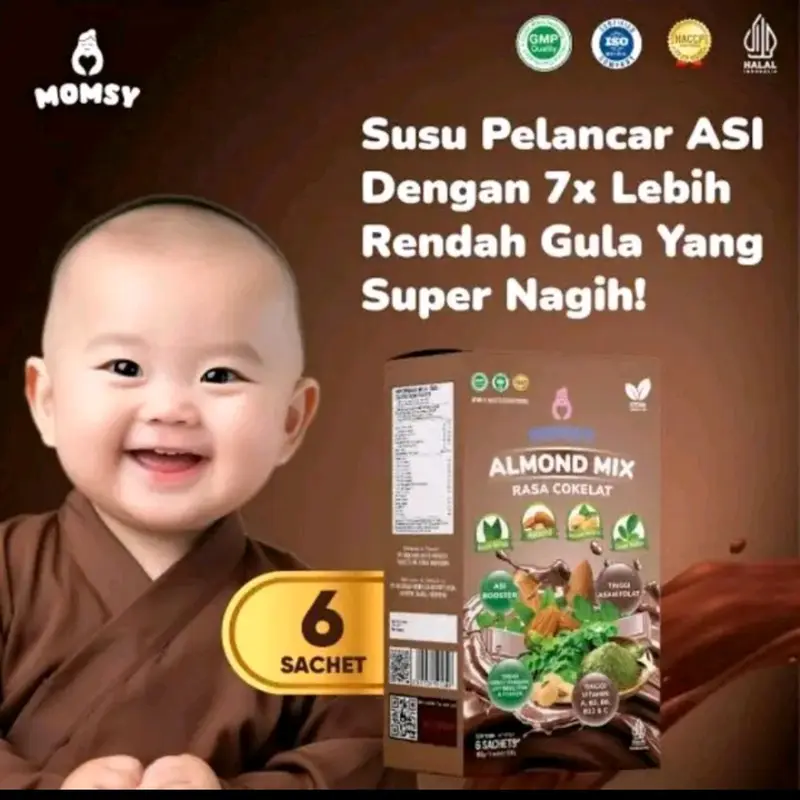 MOMSY ASI BOOSTER Almond pelancar Asi (isi 6sachet EXP 2025) 3