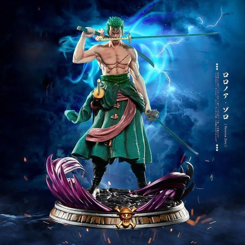 One Piece Bloody zoro GK, Saiz Kecil, Edisi Aksi Tiga Pisau, Animasi Pemandangan, Buatan Tangan