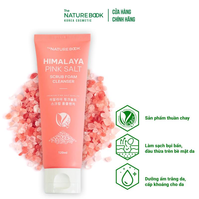 Sữa Rửa Mặt Muối Hồng Himalaya NATURE BOOK MALL Sửa Rửa Mặt Thuần Chay Được Hiệp Hội Thuần Chay Quốc Tế Vegan Chứng Nhận Dung Tích 120ml Nữ Skincare