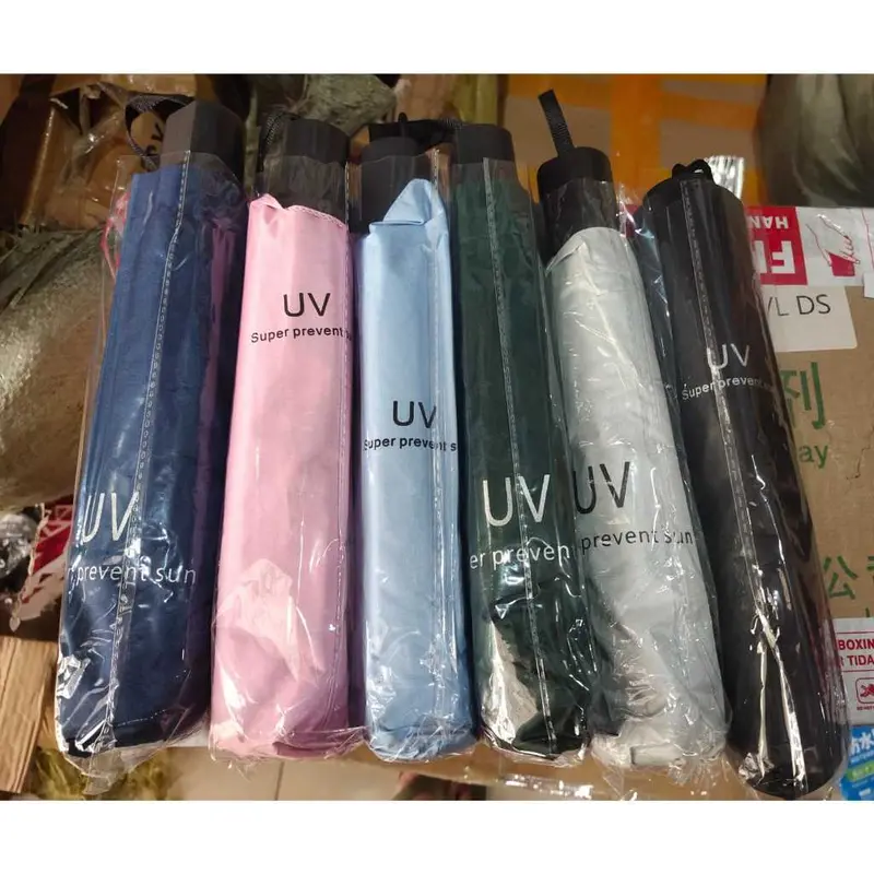 Payung Lipat Minimalis Payung Buka Tutup Anti UV Model Polos Hijau 1