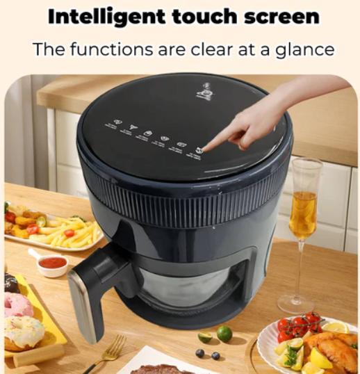 ALLIANCE Air Fryer 1200 Watt 4,5L layar digital terlihat kaca Low Watt Hemat Listrik Mesin Penggoreng 7