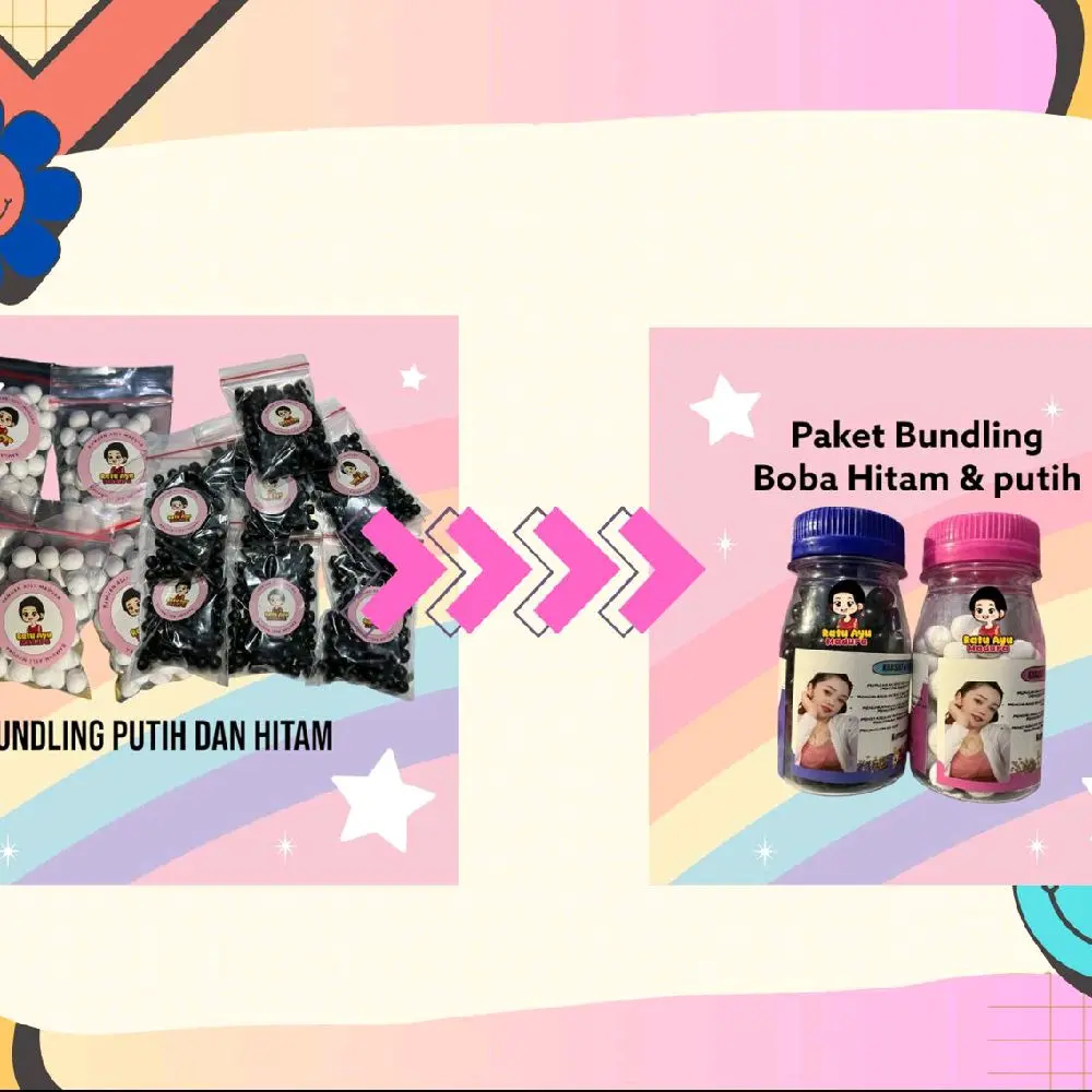 spesial paket  boba hitam dan putih minuman reng bhinek madura
