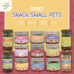 Snack Buah Sayur Sugar Glider, Hamster, Tupai, Landak Mini - Snack Kering Freeze Dried / Dehydrated Sayur, Fish Stick, Strawberry, Pepaya, Apel, Marshmallow, Labu, Mangga, Goji Berry, Raisins, Timothy Hay
