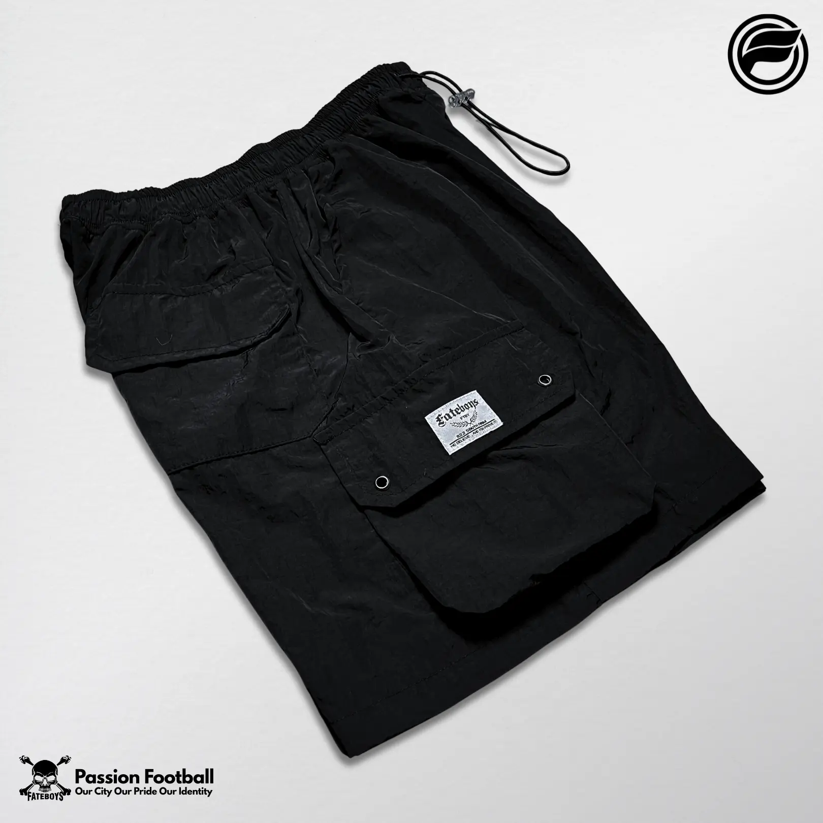 FATEBOYS | BOARDSHORT CARGO - NOIR NORTH BLACK
