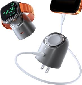 TORRAS FlashEye For Apple Watch 充電器 2in1 45W 急速充電器 タイプc【USB PD/PSE技術基準適合】アップルウォッチ/iPhone/iPad/Android MacBook Air その他各種機器対応 (スペースグレー)