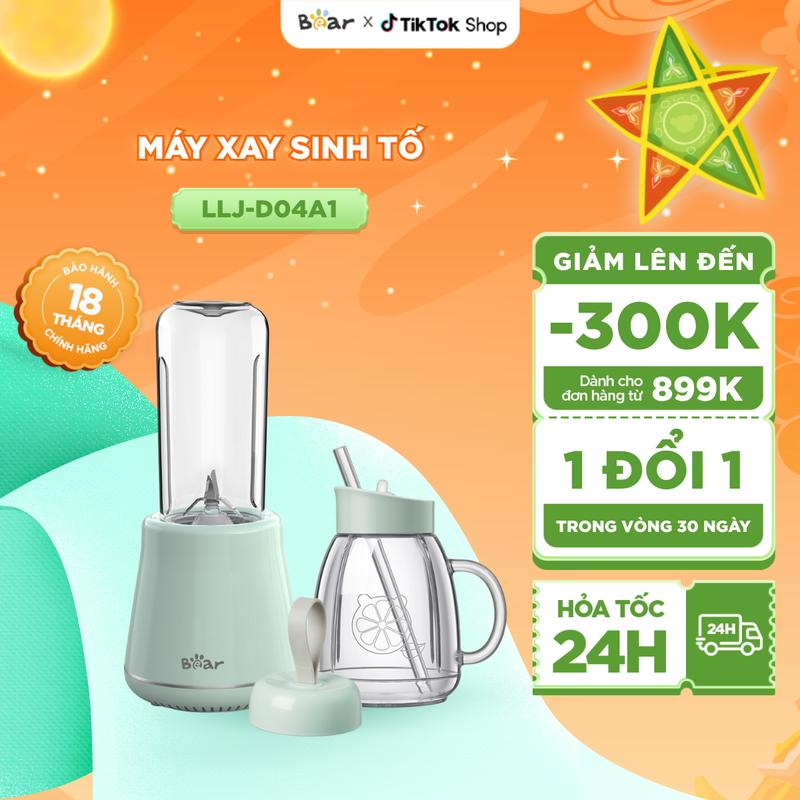 [BH 18 Tháng] Máy Xay Sinh Tố BEAR, Máy Xay Sinh Tố Cầm Tay, Máy Xay Đa Năng Xay Nhuyễn Rau Củ Quả 2 Bình Đựng Nhỏ Gọn Tiện Lợi Chính Hãng LLJ-D04A1
