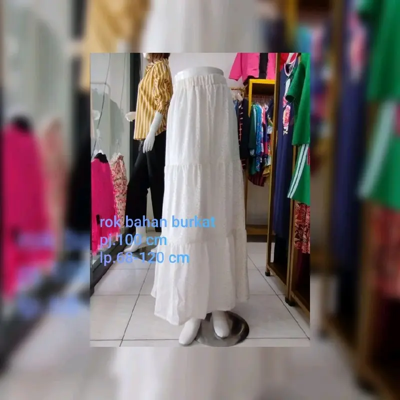 rok panjang DEWASA  bahan burkat 4 varian warna 2