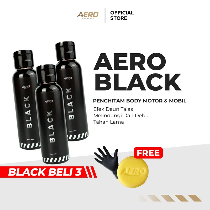 Aero Triple Black Penghitam Body Motor Permanent ( 3Pcs ) Car Paint Kendaraan 0