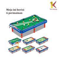 Gambar [COD] SK M54 Mainan Anak Laki Laki Multifungsi 6in1 Game Meja Billiard Bola Kaki Bowling Basket Golf - MEJA BILLIARD 6 IN 1 dari satukeluargaid Kab. Tangerang 4 Tokopedia