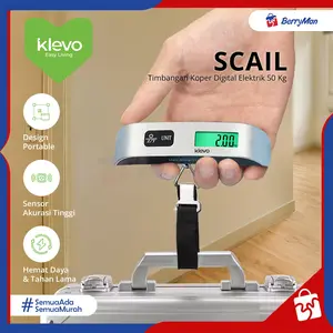 KLEVO SCAIL Timbangan Koper Bagasi Digital 50 Kg LED Display Portable Travel Friendly