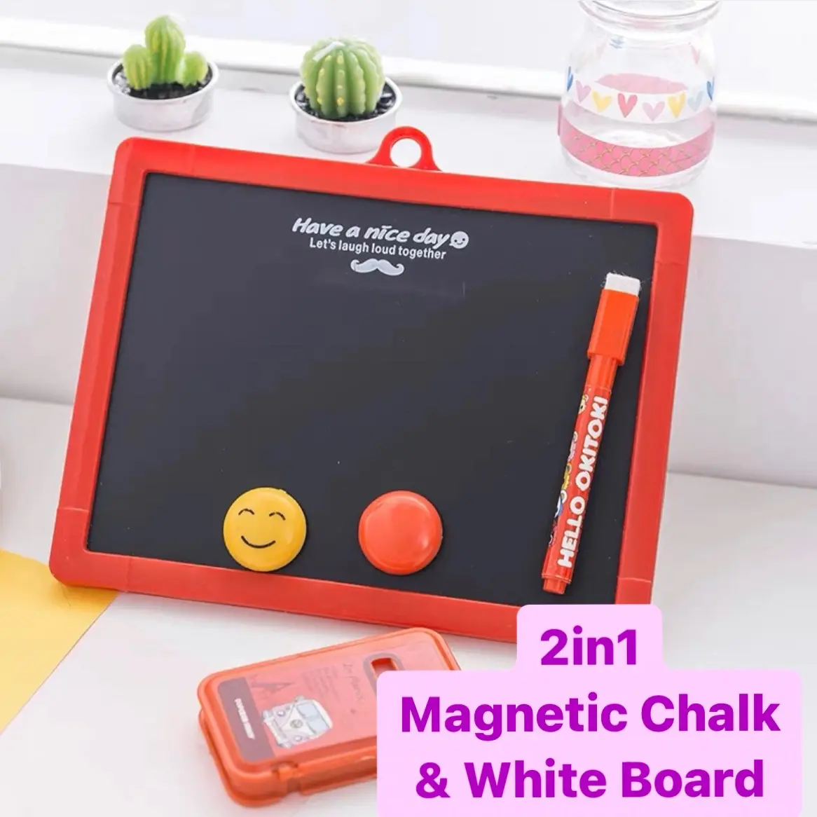 2in1 Magnetic Chalk Board White Board