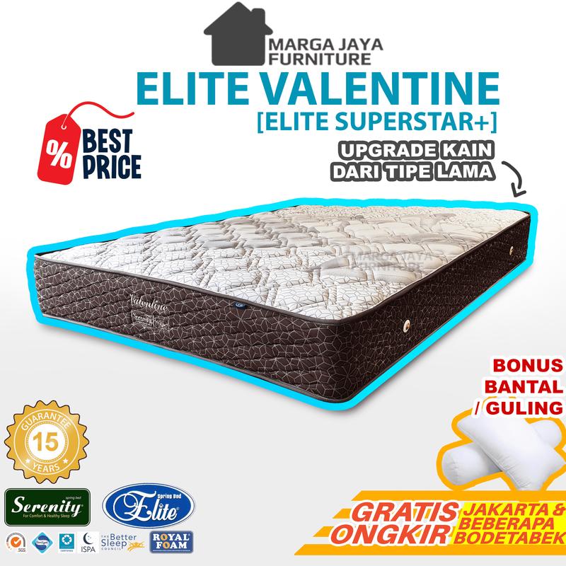 Kasur Spring Bed SET + Divan Sandaran ELITE SERENITY Superior Superstar Valentine 120 160 180 x 200 cm Hitam 4