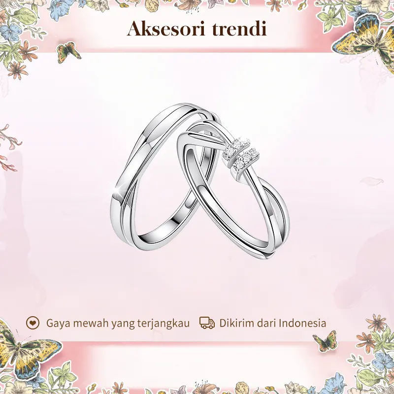 Cincin Pasangan Sepasang Pernikahan Abadi Loop Cubic Zirconia Premium Hadiah Lamaran | Anniversary tunangan stainless ring wanita couple Ukuran yang dapat disesuaikan Cincin Pasangan Sepasang Pernikahan Abadi Loop Cubic Zirconia Premium Hadiah Lamaran | Anniversary tunangan stainless ring wanita couple Ukuran yang dapat disesuaikan