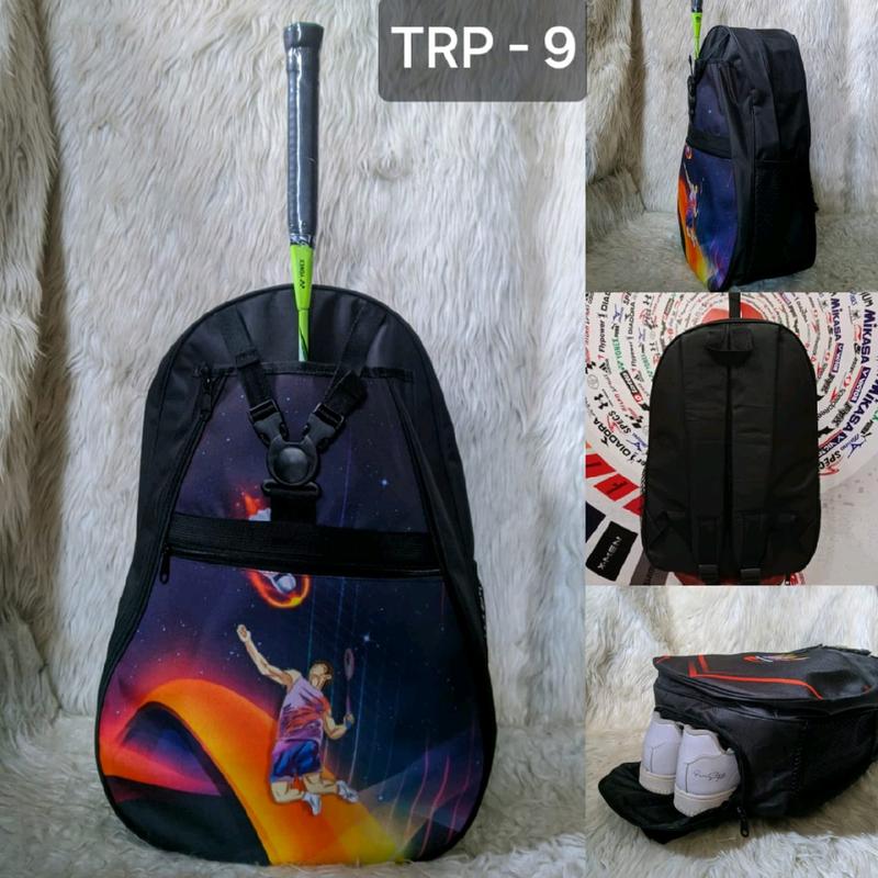 Tas Olahraga Ransel Bulutangkis Dilengkapi Tempat Raket dan Sepatu 0