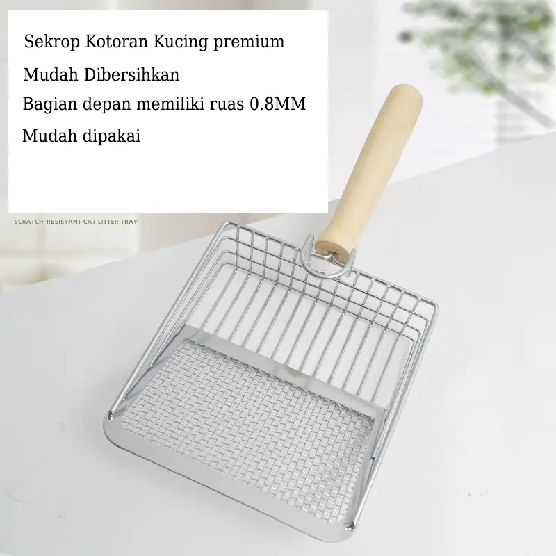 Premium Stainless Cat litter scoop | Sekop pasir kucing bahan baja anti karat anti bakteri anti bau