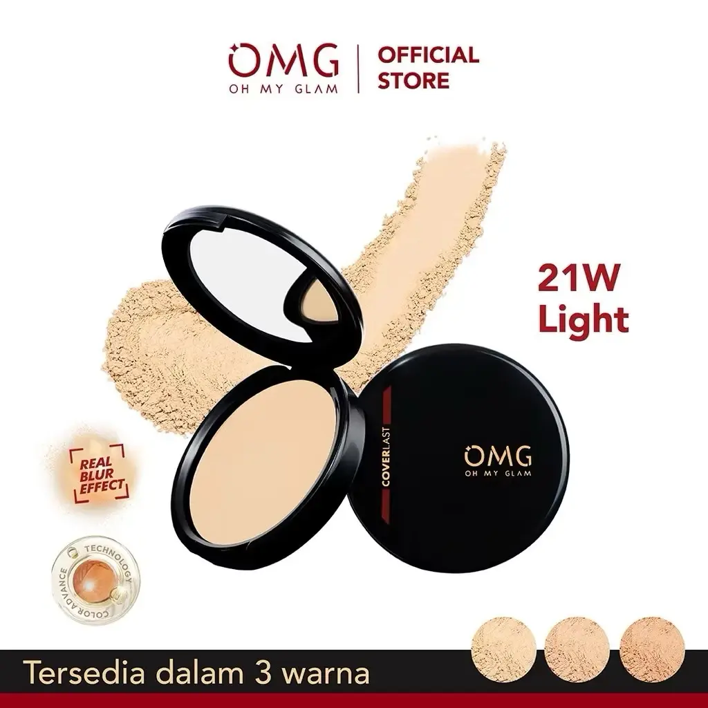 [FREEGIFT] OMG Oh My Glam Coverlast Two Way Cake 12 g - Bedak Padat Kontrol Minyak Hingga 8 Jam
