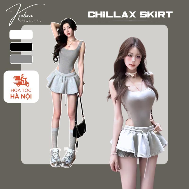 [DEAL MỞ BÁN KB34] Chân váy tầng xoè KOBAN, váy bí siêu ngắn chất nỉ phồng  rút dây cạp chun có quần bảo hộ cv