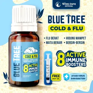 OliveCare Vitamin ObatKucing BLUE TREE Cold & Flu dengan 8 Bahan Aktif Immune Boster untuk Sakit Flu