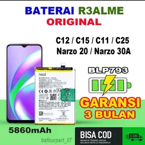 BATRE BATERAI BATTERAY RLME C12 / C15 / C11 / C25 / NARZO 20 / NARZO 30A BLP793 ORIGINAL