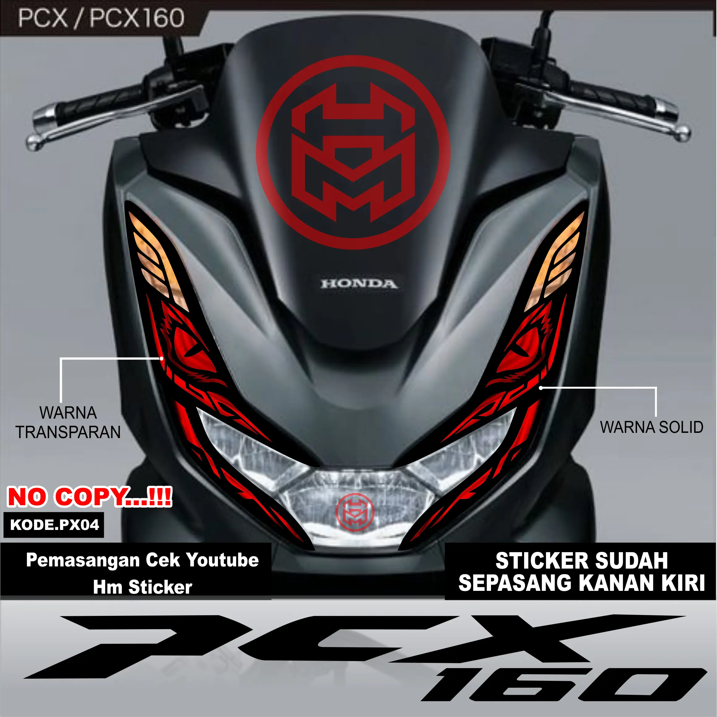 STICKER LAMPU DEPAN PCX 160 NEW PX05