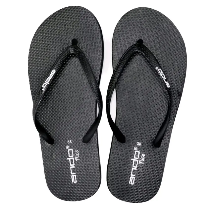 Sendal Jepit Ando Nice Hitam Lentur Anti Slip Awet untuk Wanita - Cewek, Karet