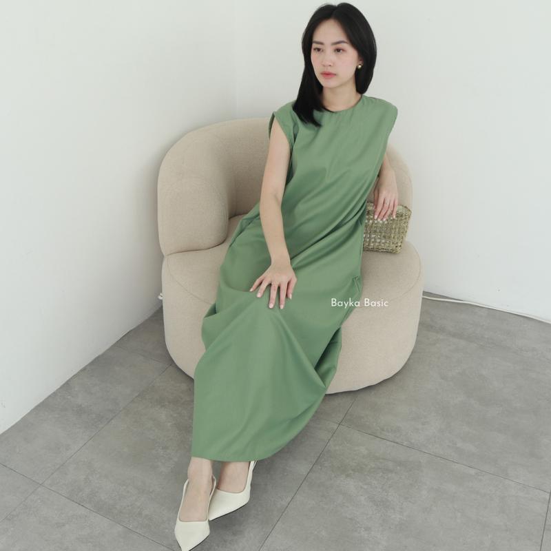 Bayka - Inner Dress Tanpa Lengan / Maxi Sleeveless Dress Polos Wanita / Dalaman Gamis Katun / Manset Kutung Panjang 5