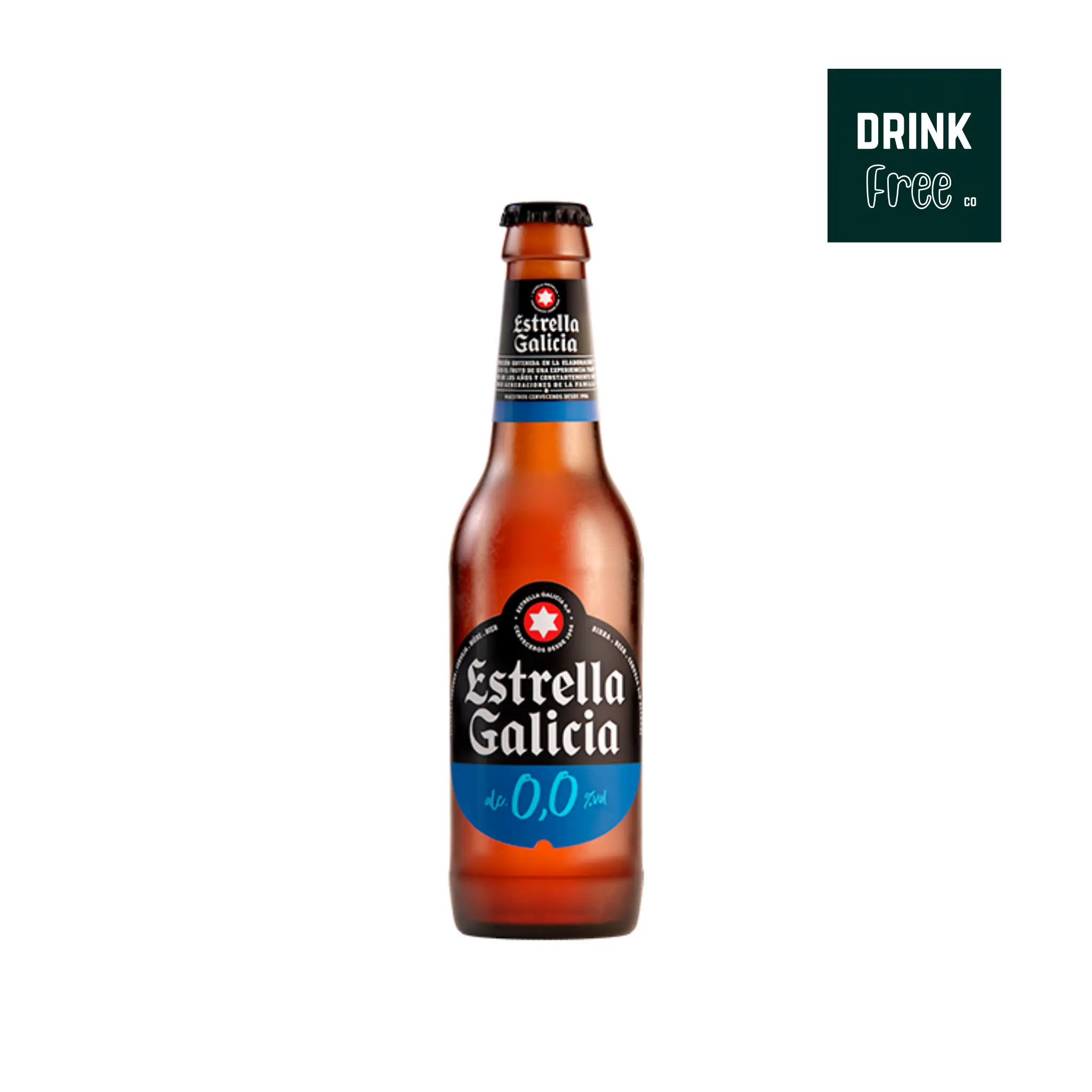 Estrella Galicia 0.0% (24 x Bottles 330ml) - Non Alcoholic Beverage