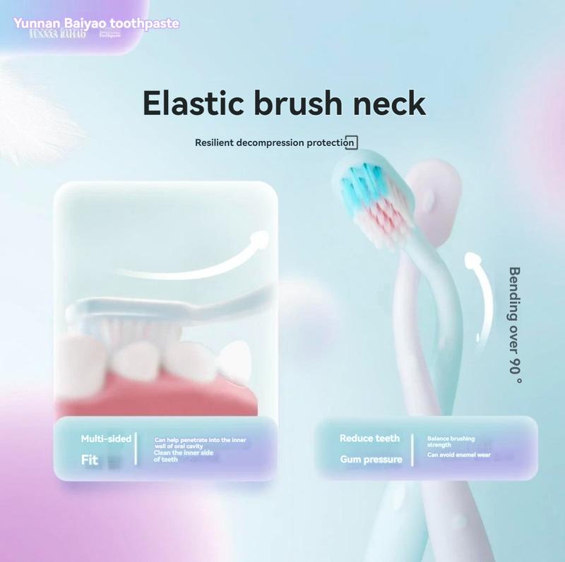 Yunnan Baiyao Rainbow Brush Soft-bristled Toothbrush Home Furnishing Household Adult Men's Special Ladies' Interdental Brush 8 Pack Oral Comfort 1
