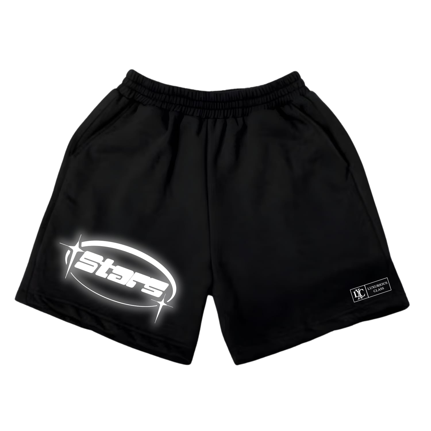Luxurious - Boxer Reflektif Nyala Star Hitam Boardshort | Celana Pendek