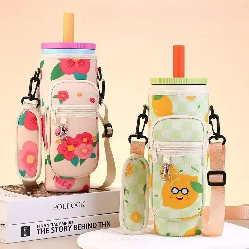 [READY] Tas Sarung Tumbler 40oz Stanley Quencher 1.2L Neoprene - Tas Selempang Botol Minum Anti Lecet Ada Kantong HP & Kunci Multifungsi Aesthetic COD
